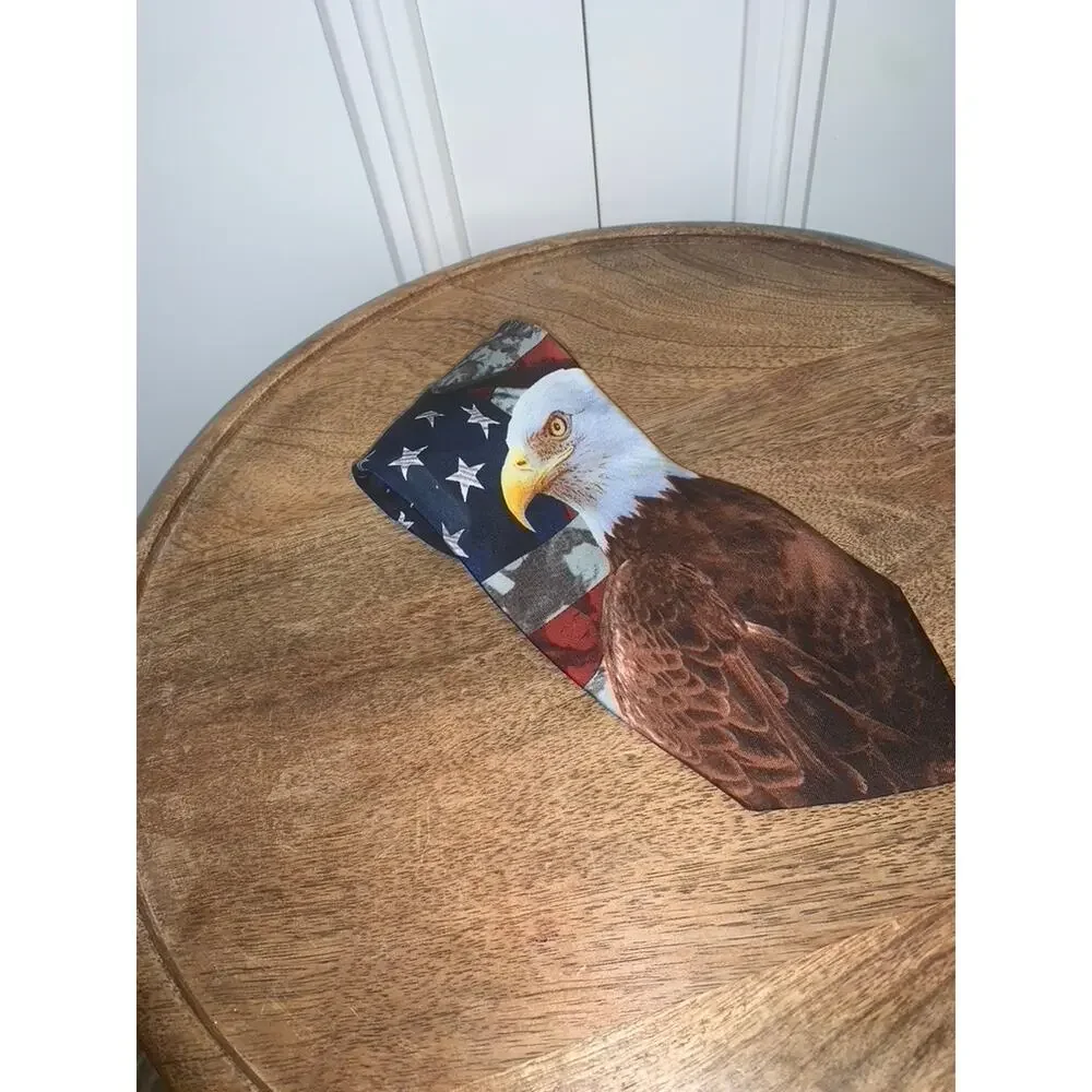 Men's Patriotic Silk Necktie American Flag Bald Eagle Statue of‎ Liberty